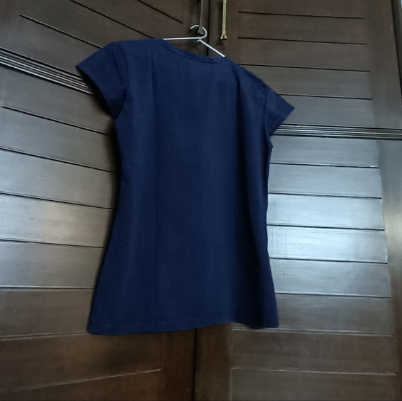 Splash Women's Navy Blue Solid Round neck Cotton T- shirt - Picture 2 of 5